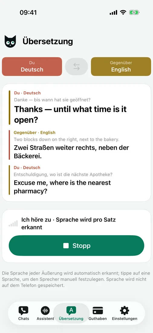 Übersetzer von Angesicht zu Angesicht