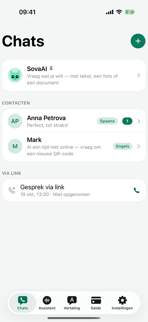 Chats en spraakberichten met vertaling