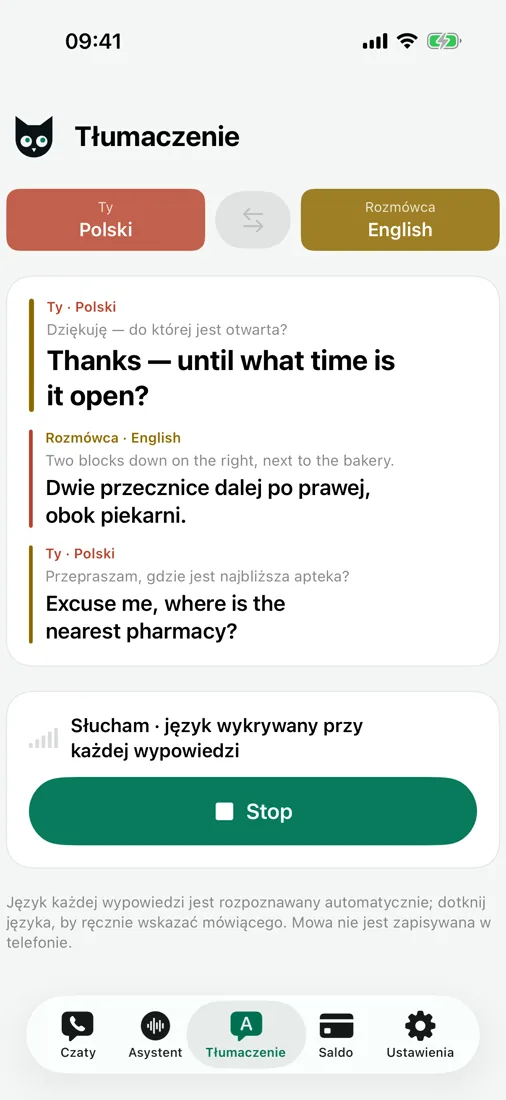 Tłumacz twarzą w twarz