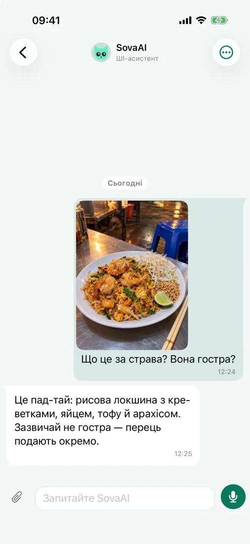 Запитайте SovaAI — навіть про фото